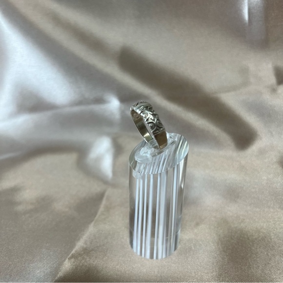 Sterling Silver 925 Engraved Scroll Work Ring Band Size 8.5 Dainty Boho Style - Picture 11 of 14